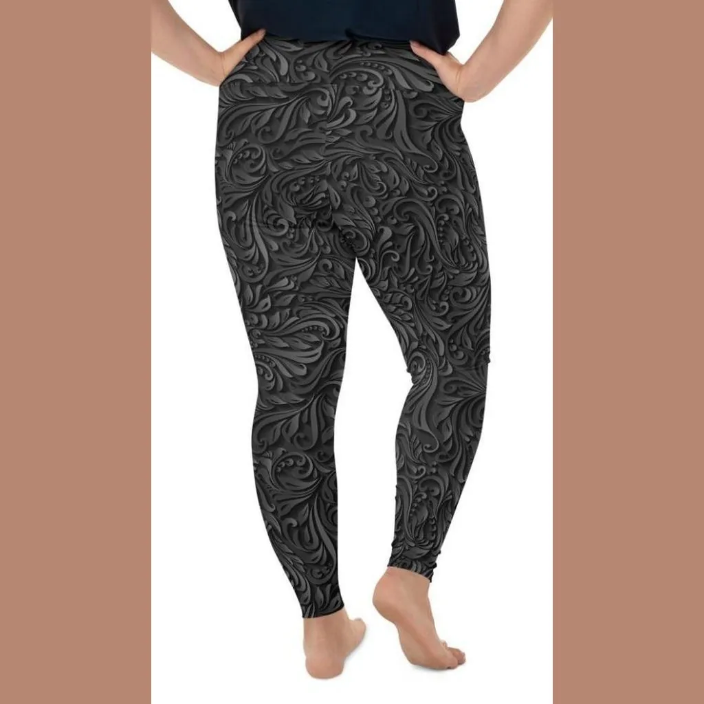 3D Art Deco Plus Size Leggings