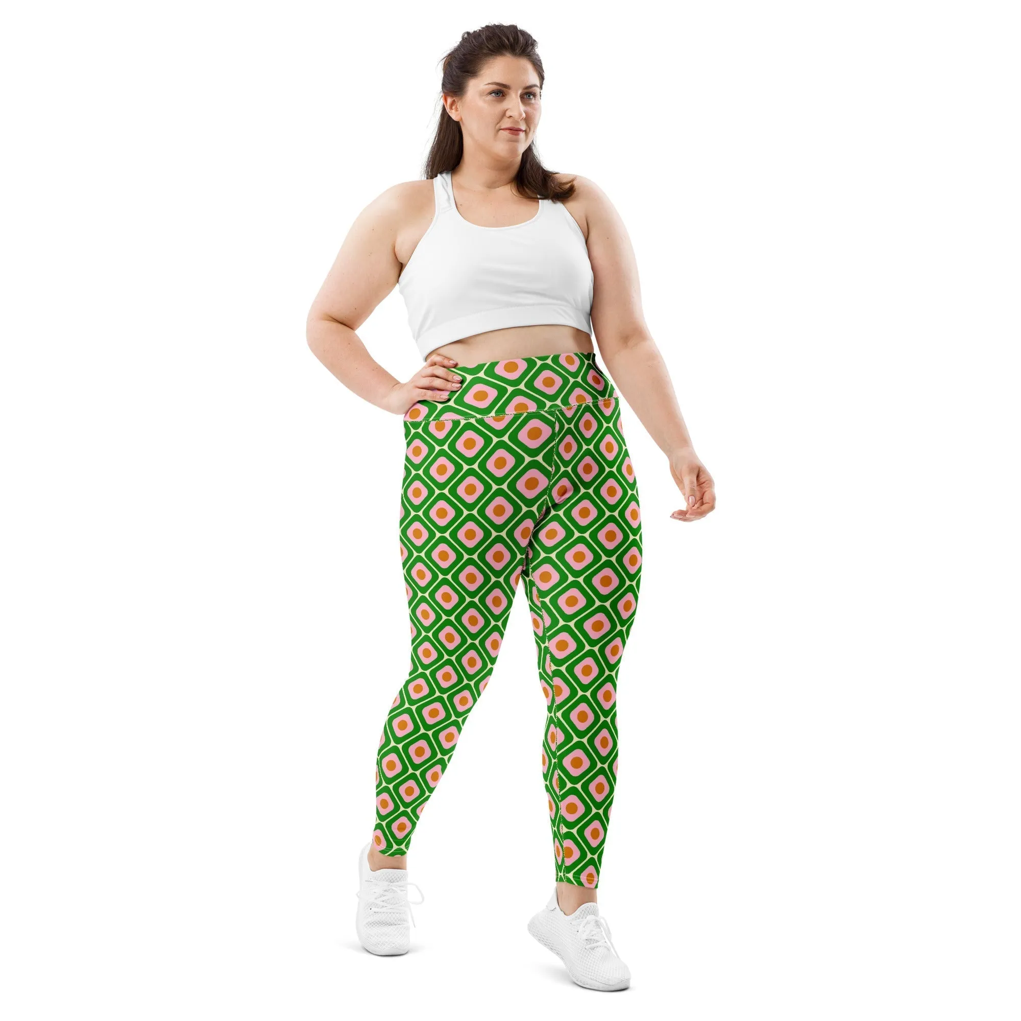 70s Retro Pattern Plus Size Leggings