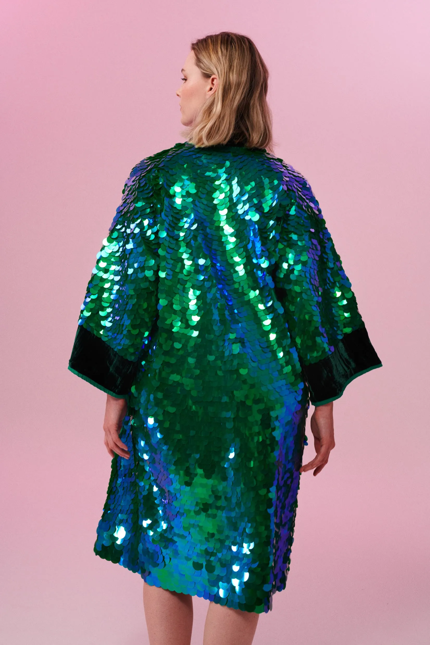 AGNES SEQUIN ROBE - EMERALD