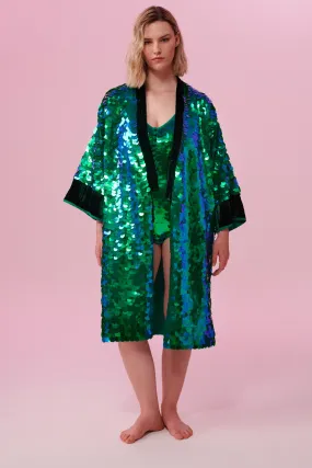 AGNES SEQUIN ROBE - EMERALD