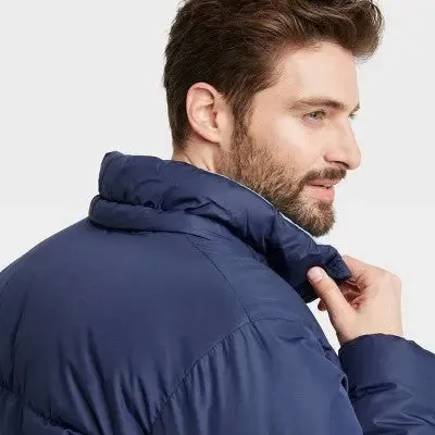 All In Motion Men's Winter Hooded Wind-Resistant Heavyweight Puffer Jacket