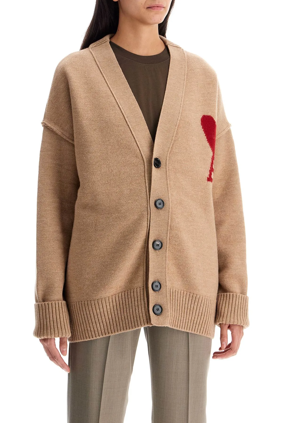 Ami Alexandre Matiussi Ami De Coeur Wool Cardigan (Size - S)