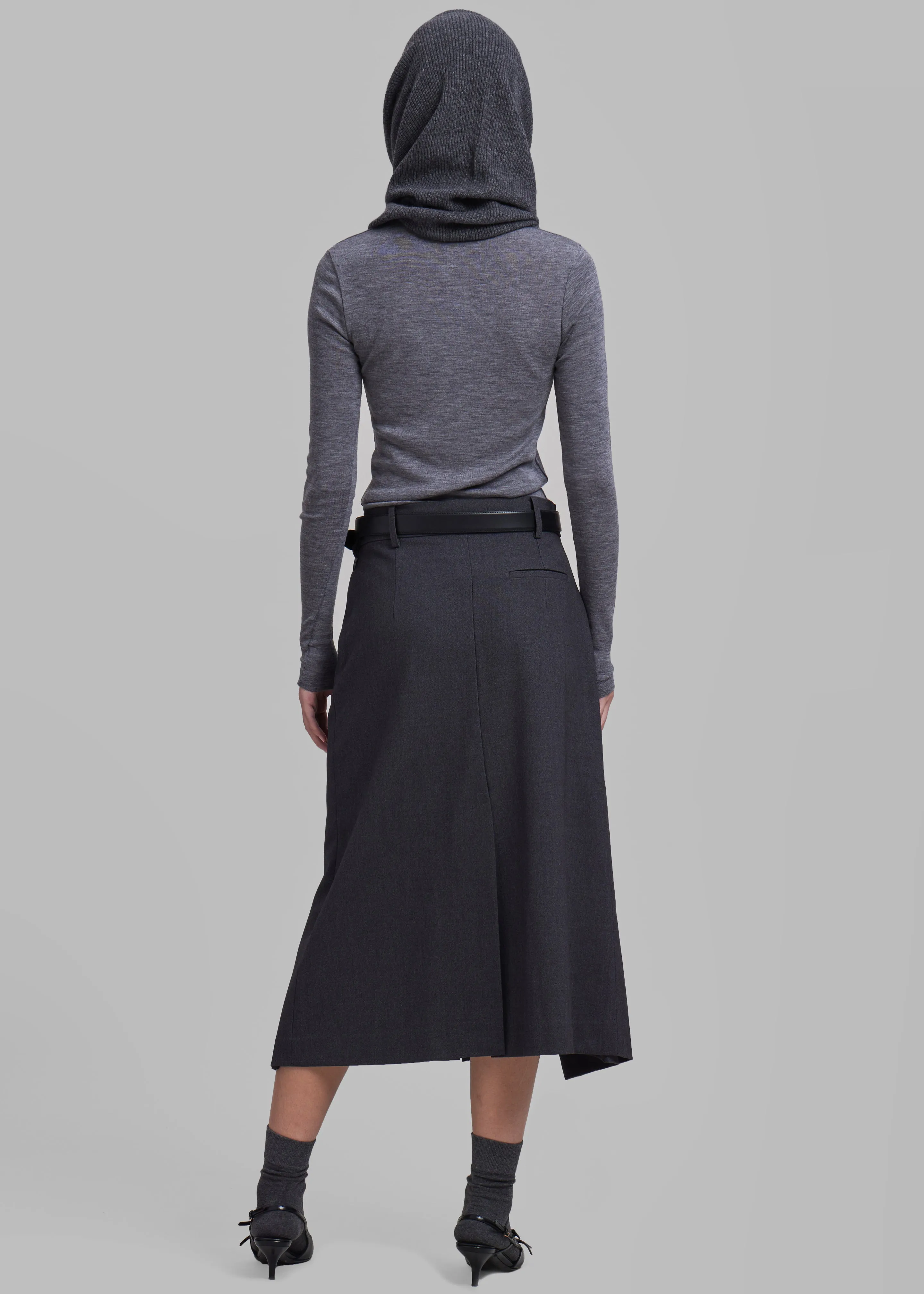 Andy Midi Wrap Skirt - Charcoal