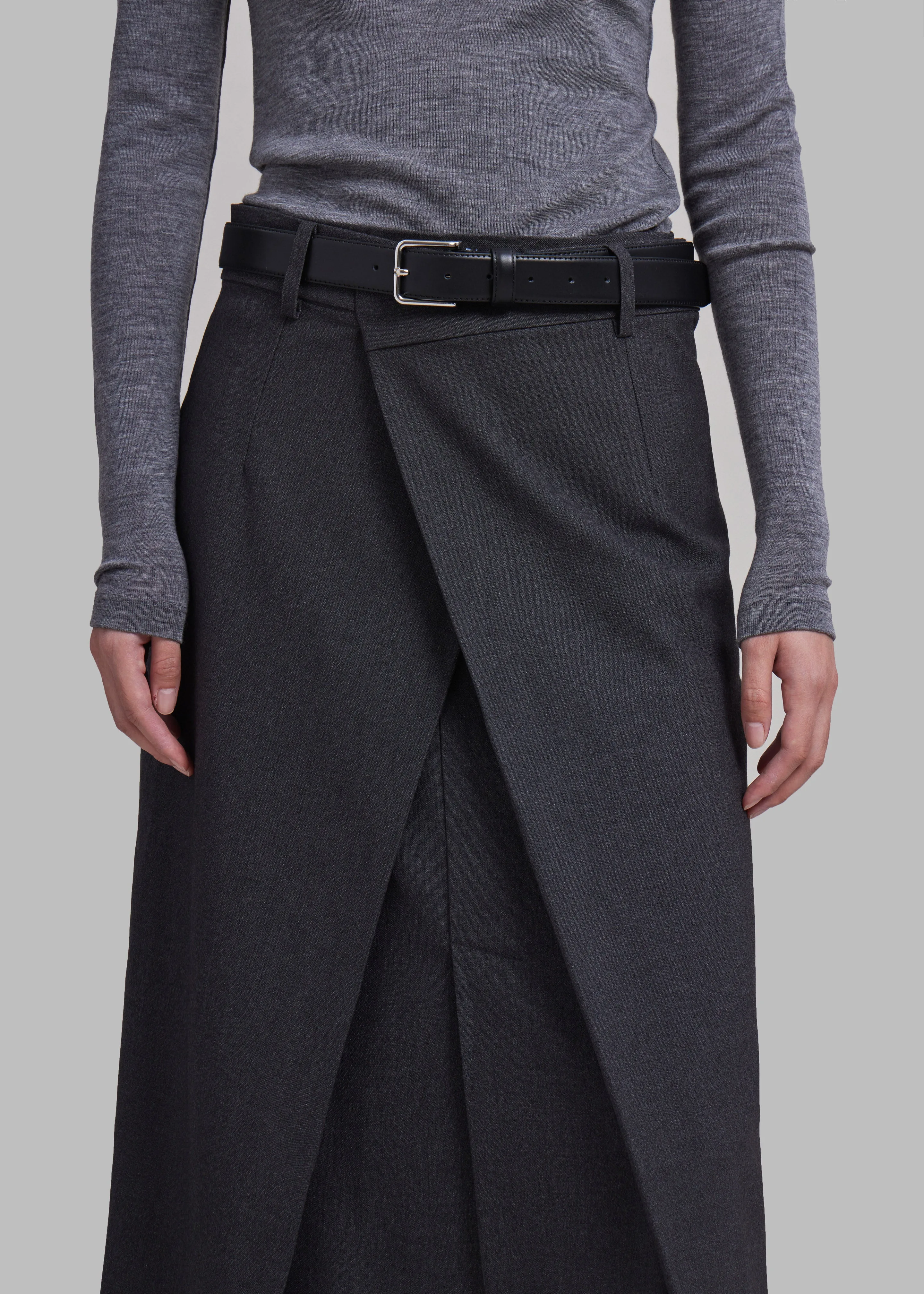 Andy Midi Wrap Skirt - Charcoal