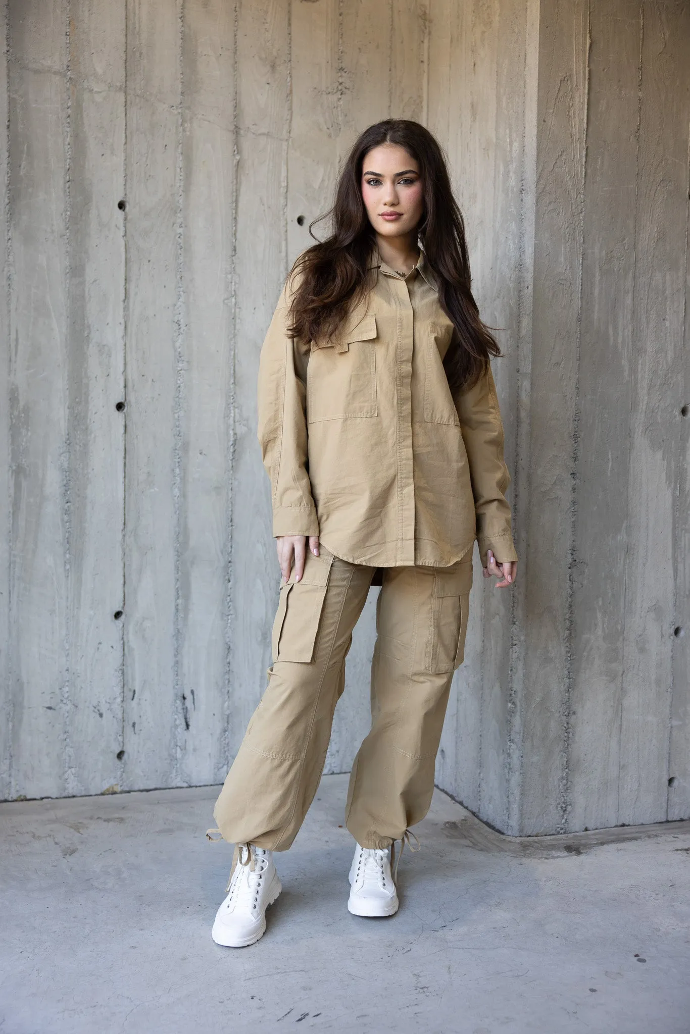 Ankle Drawstring Cargo Pants