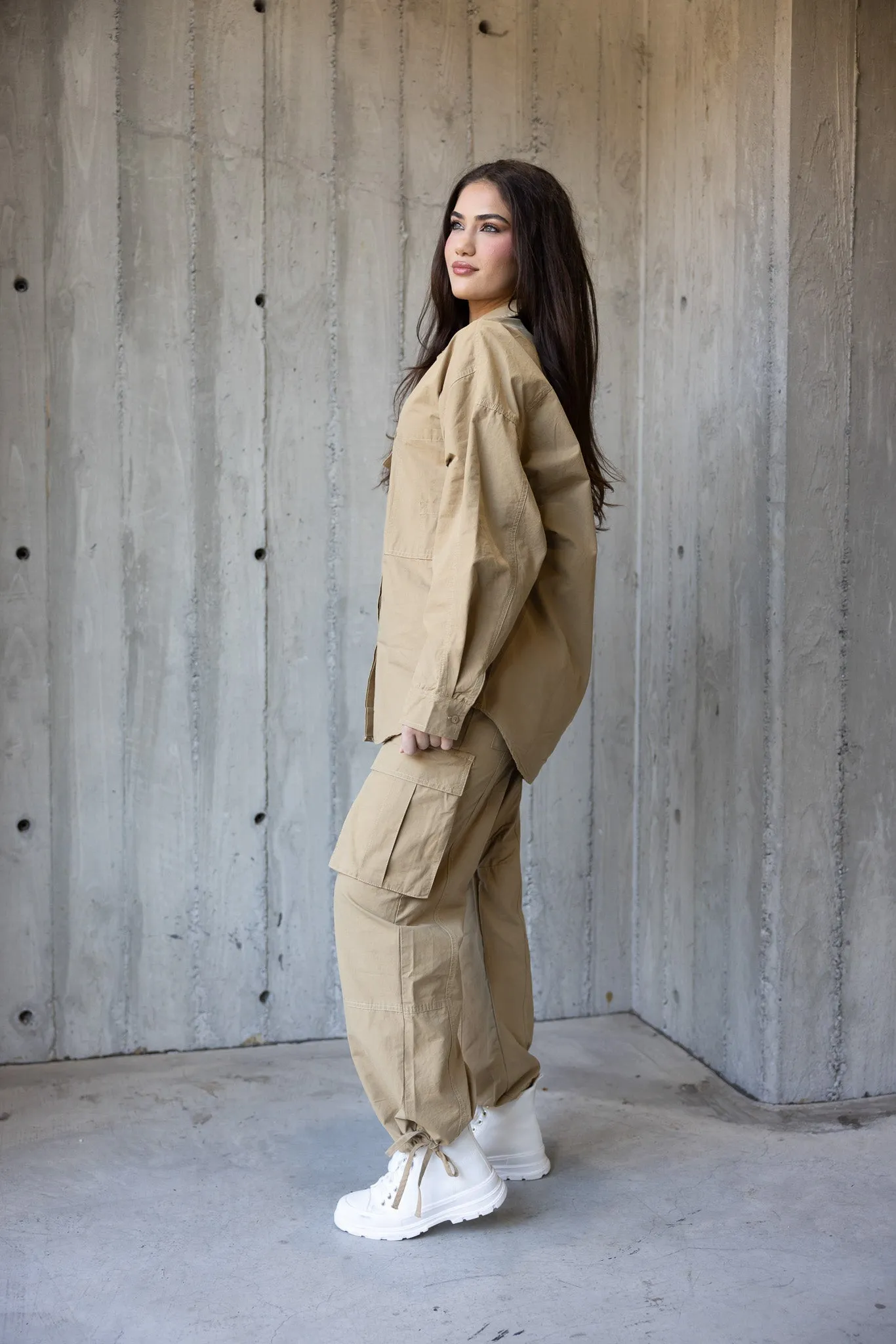 Ankle Drawstring Cargo Pants