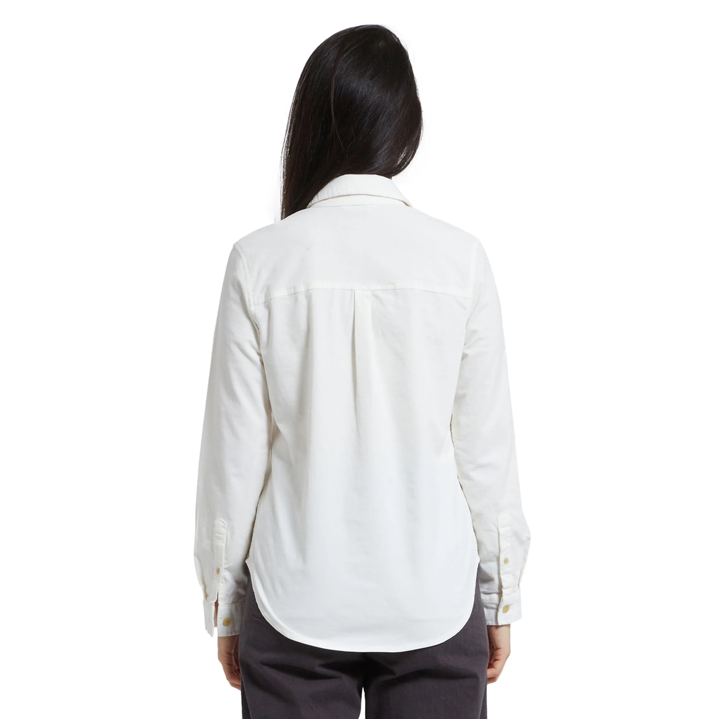 Annabela Slim Fit Stretch Corduroy Shirt - White (Final Sale)