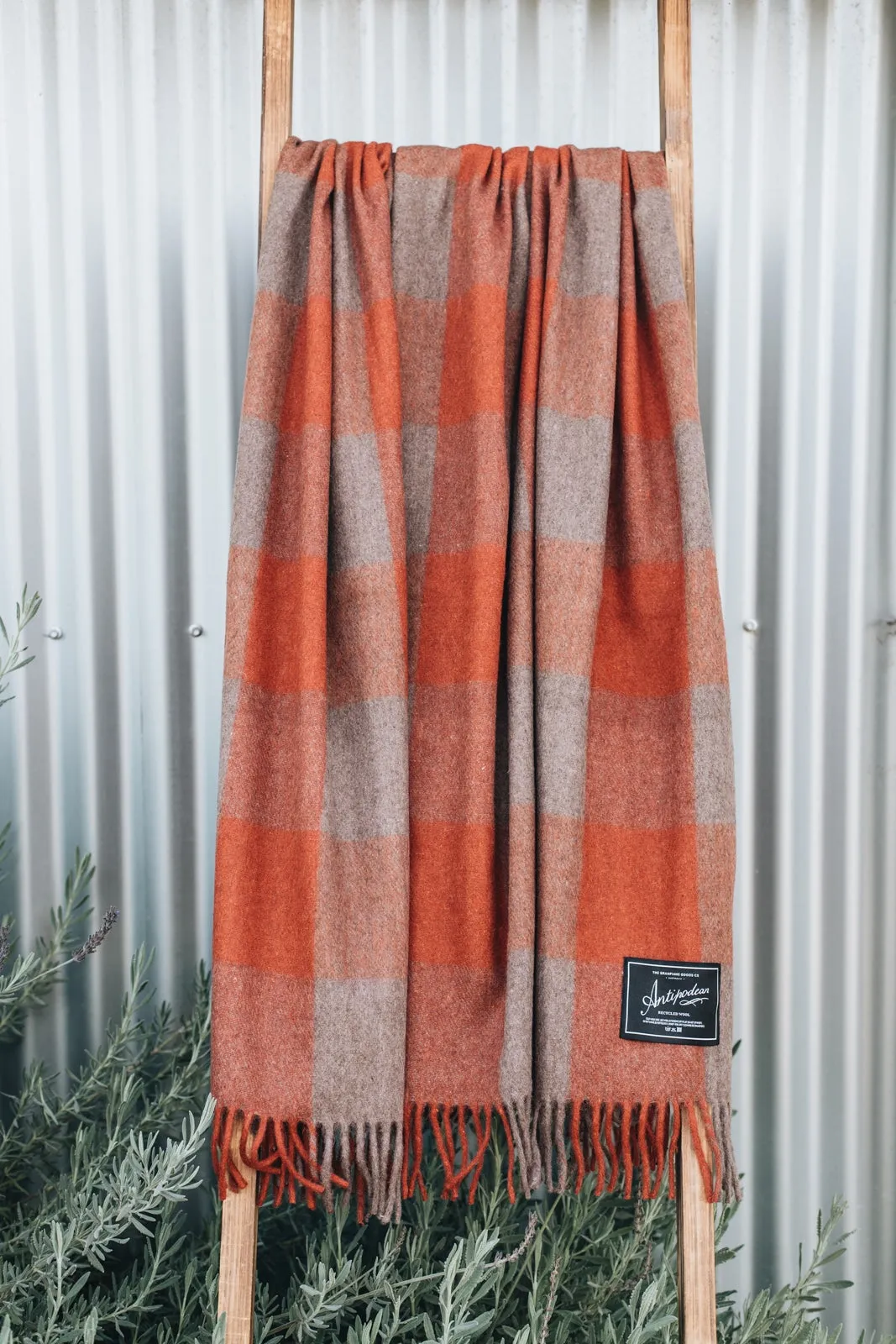 Antipodean Collection | Recycled Wool Check Blankets | Terra Rossa