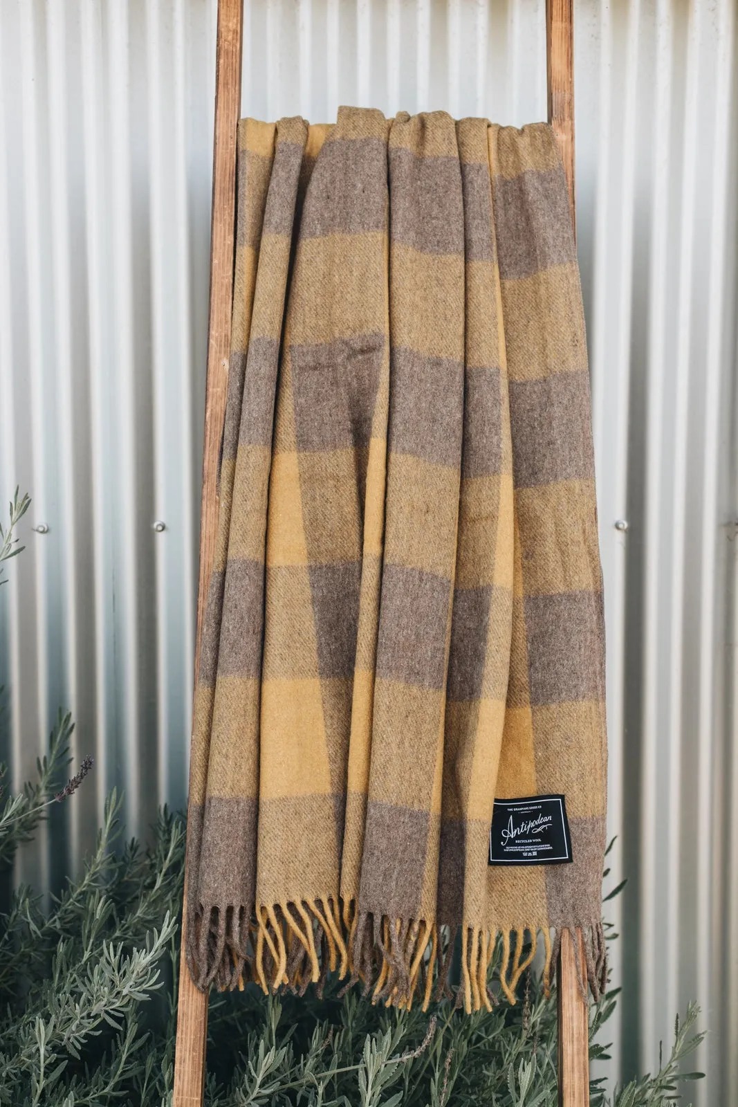 Antipodean Collection | Recycled Wool Check Blankets | Wattleseed