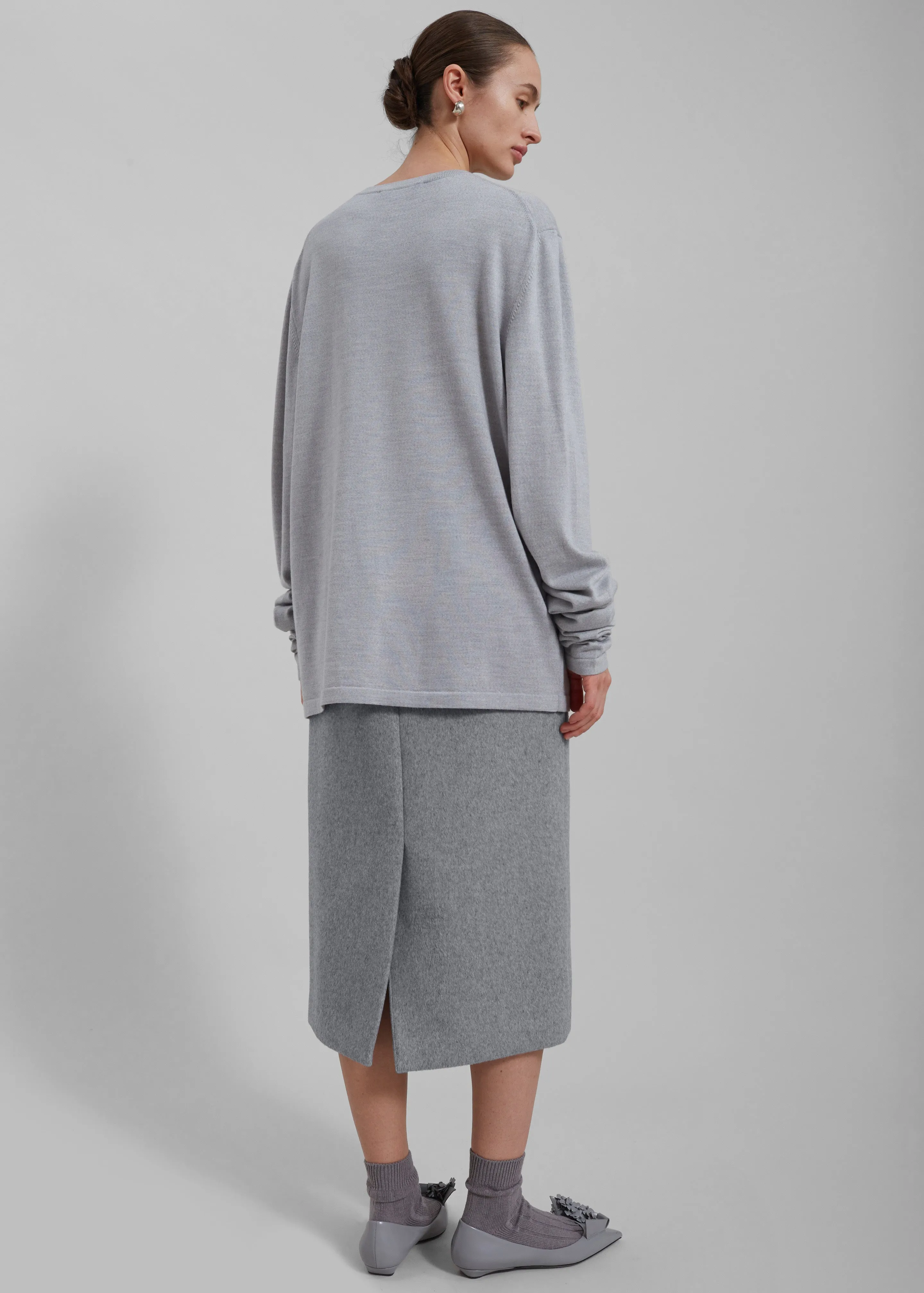 Arley Midi Skirt - Light Grey