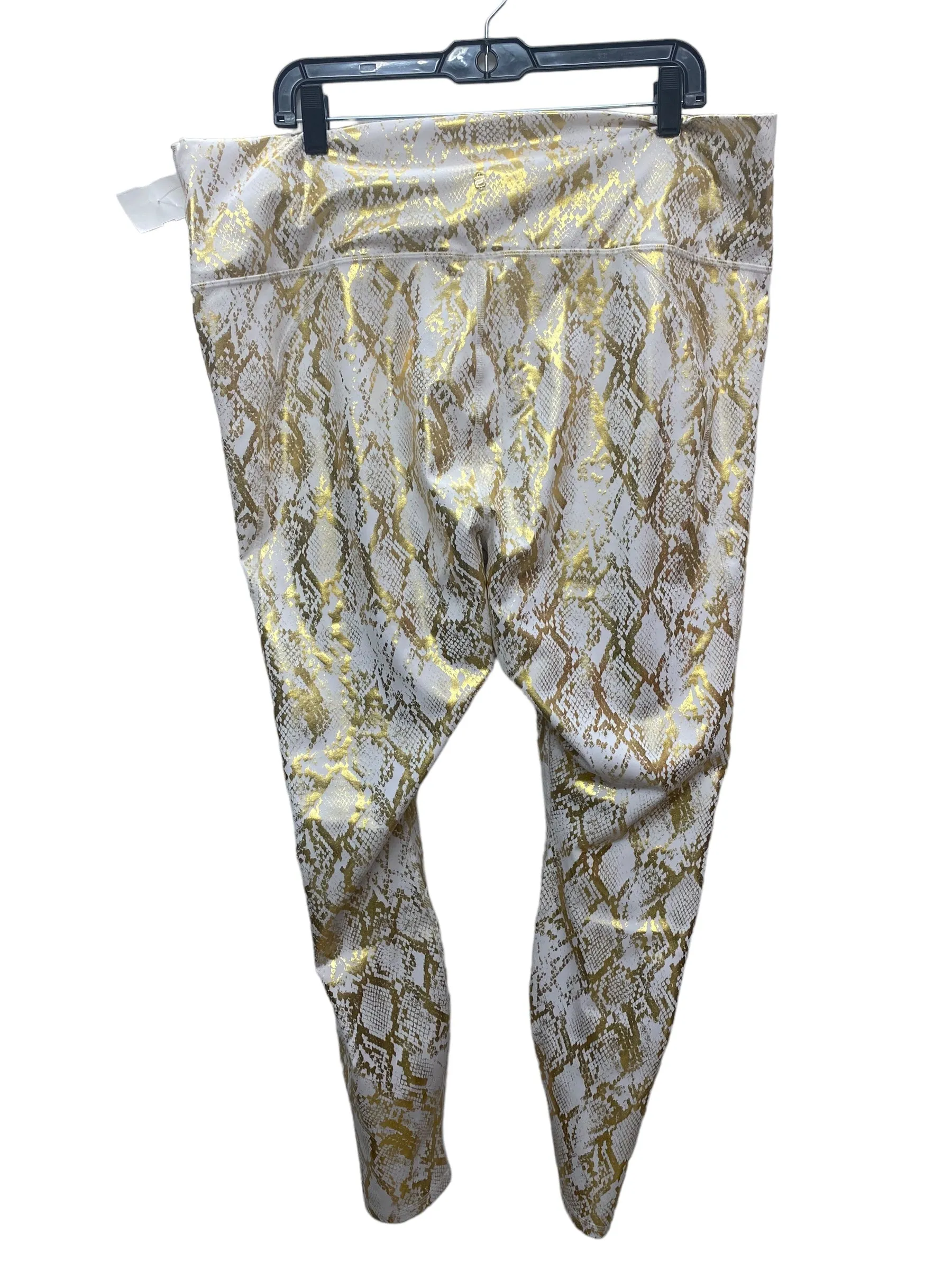 Athletic Leggings By Fabletics In Gold & White, Size: 4x