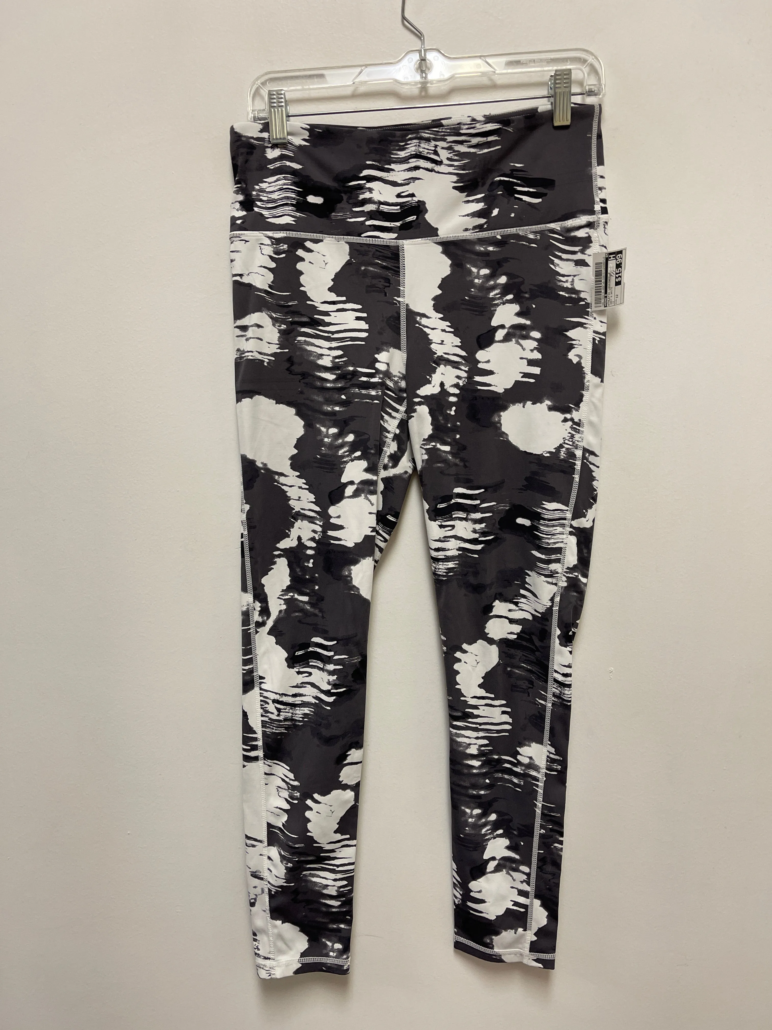 Athletic Leggings By Mono B In Grey & White, Size: 12