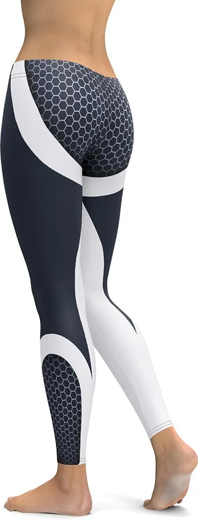 Beehive Geometric Leggings Navy Blue