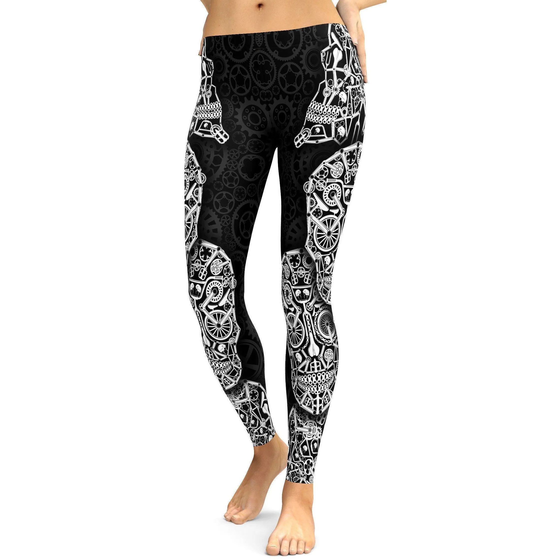 Bicycle Skull Leggings