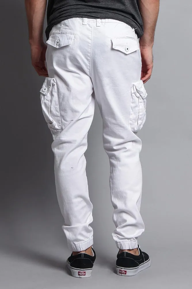 Big Cargo Jogger Pants With Distressed Knee