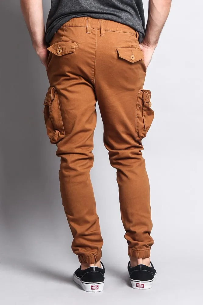 Big Cargo Jogger Pants With Distressed Knee