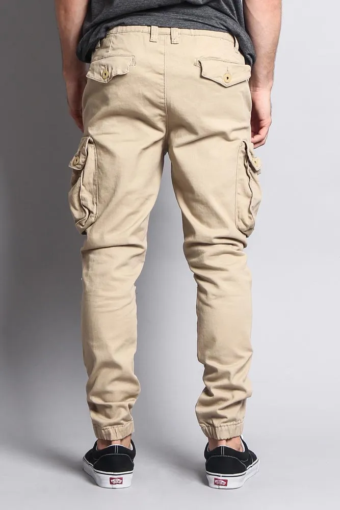 Big Cargo Jogger Pants With Distressed Knee