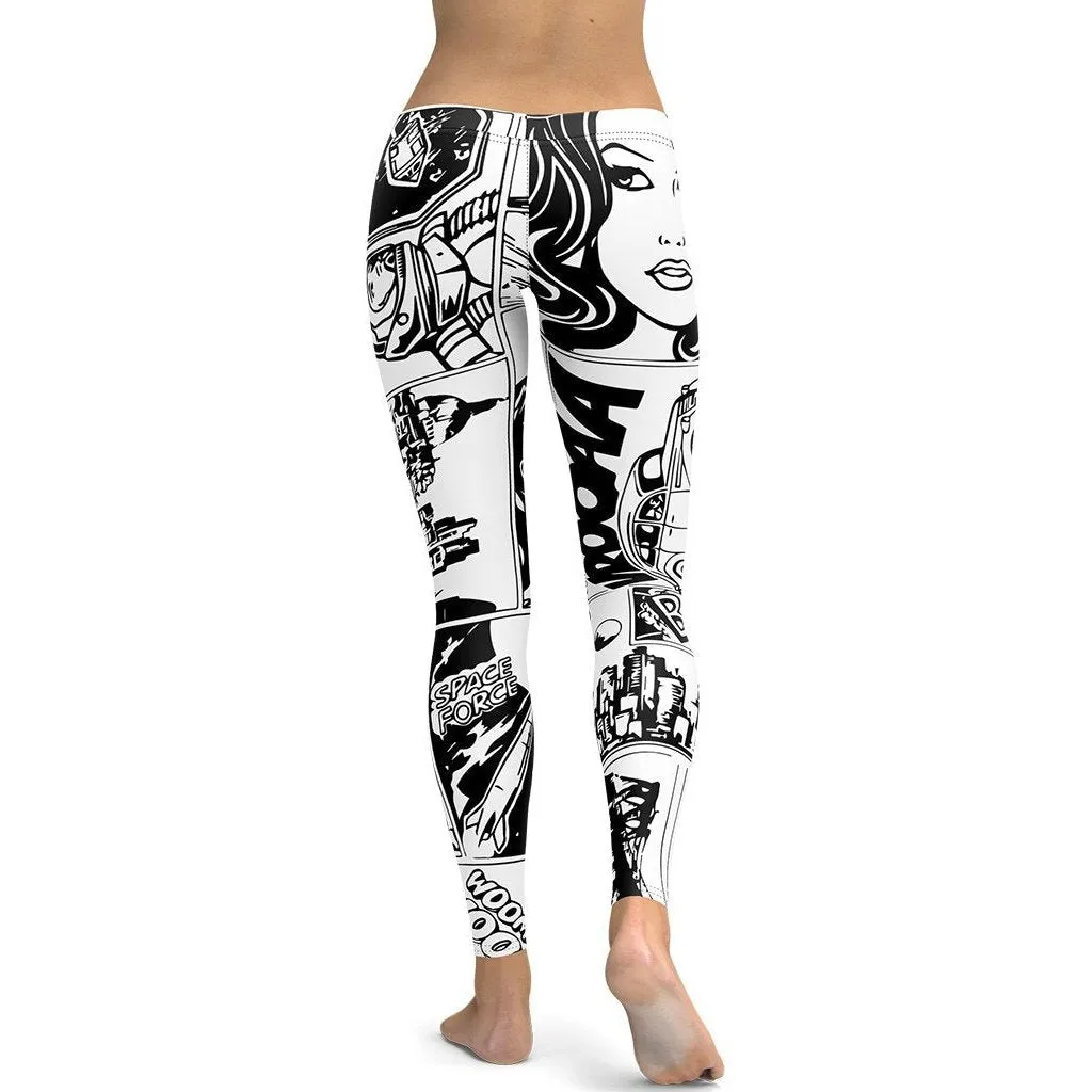 Black & White Comic Book Leggings