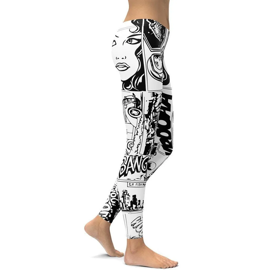 Black & White Comic Book Leggings