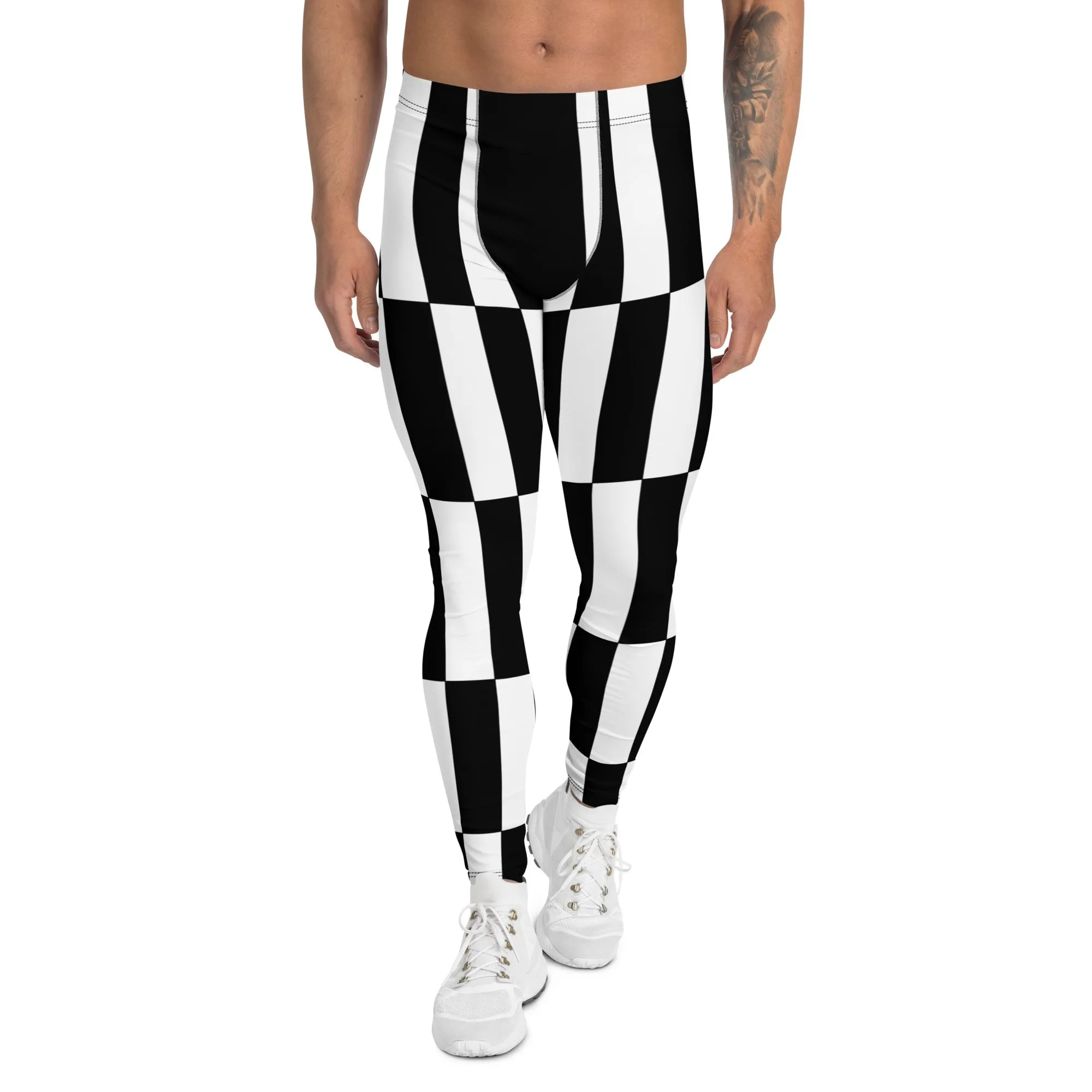 Black and White Optical Illusion Men's Leggings