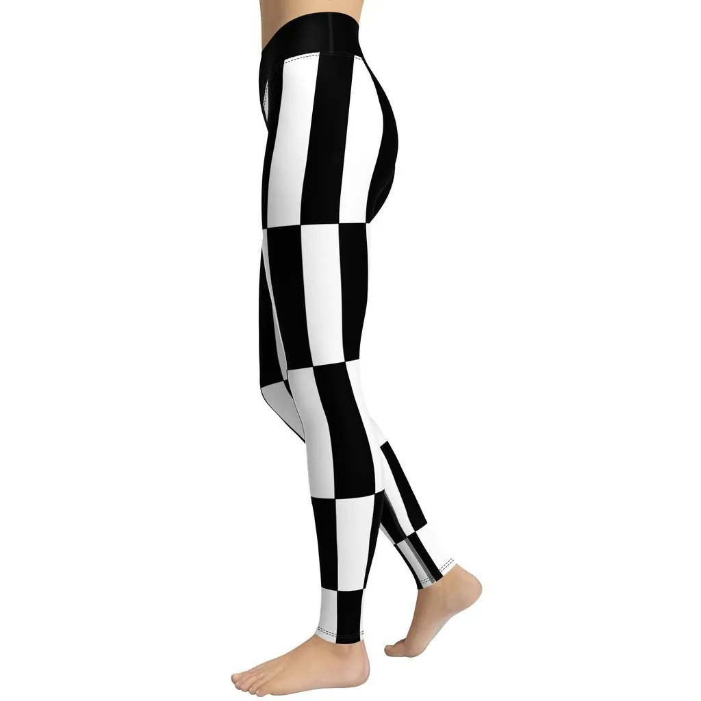 Black and White Optical Illusion Yoga Leggings