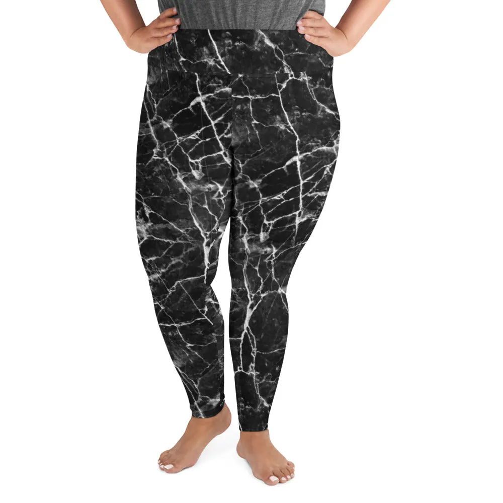 Black Onyx Marble Plus Size Leggings