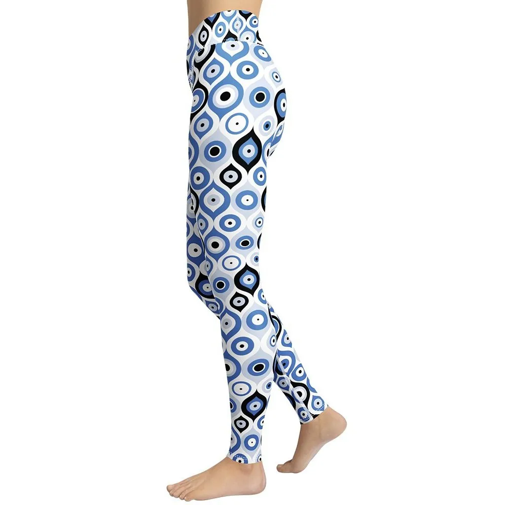 Blue Eye Pattern Yoga Leggings