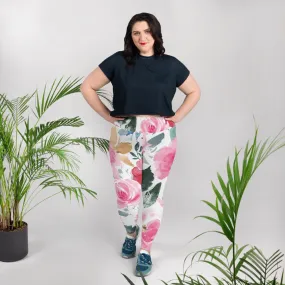 Bold Floral Pattern Womens Light Weight Plus Size Leggings