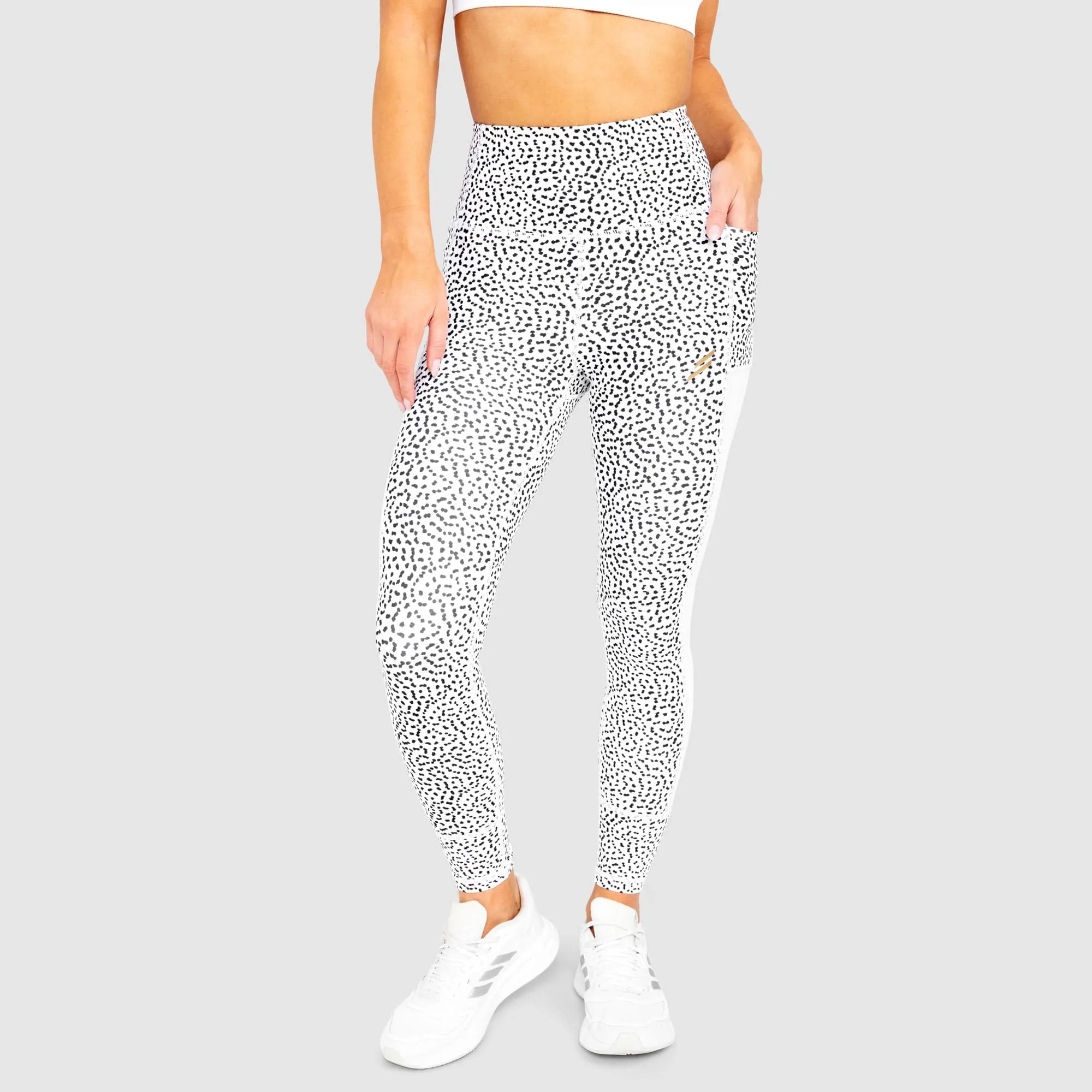 Breeze Mesh Leggings - White Speckle