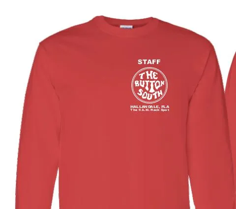 Button South Original RED T-Shirt - 100% Cotton - Long Sleeve