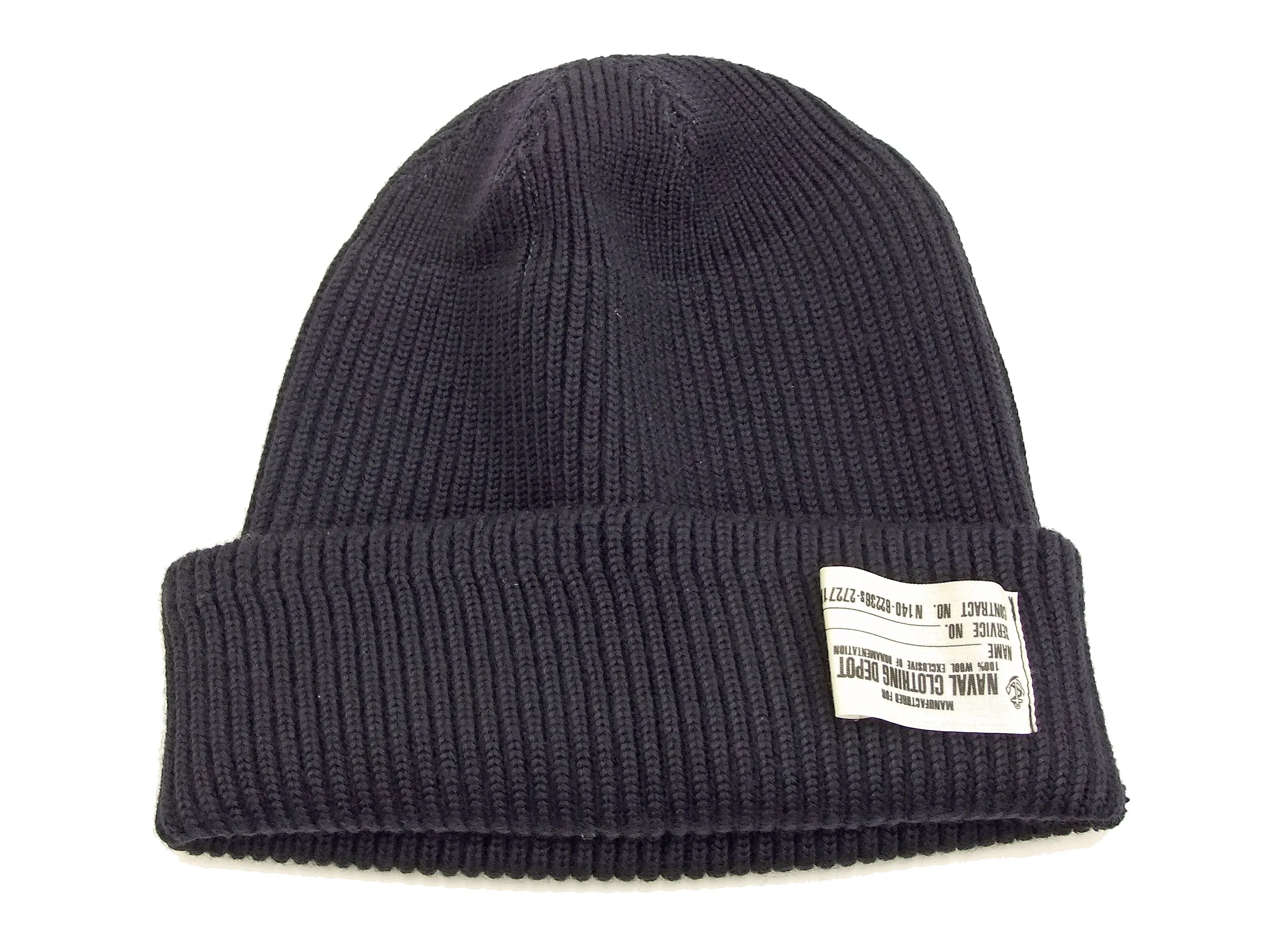 Buzz Rickson U. S. Navy Watch Cap BR02243 Men's Wool Knit Winter Hat Navy-Blue