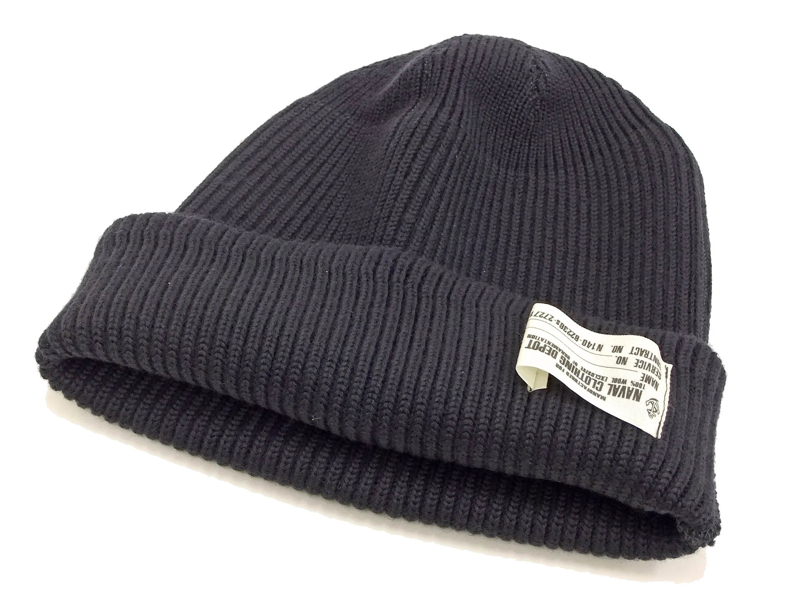 Buzz Rickson U. S. Navy Watch Cap BR02243 Men's Wool Knit Winter Hat Navy-Blue