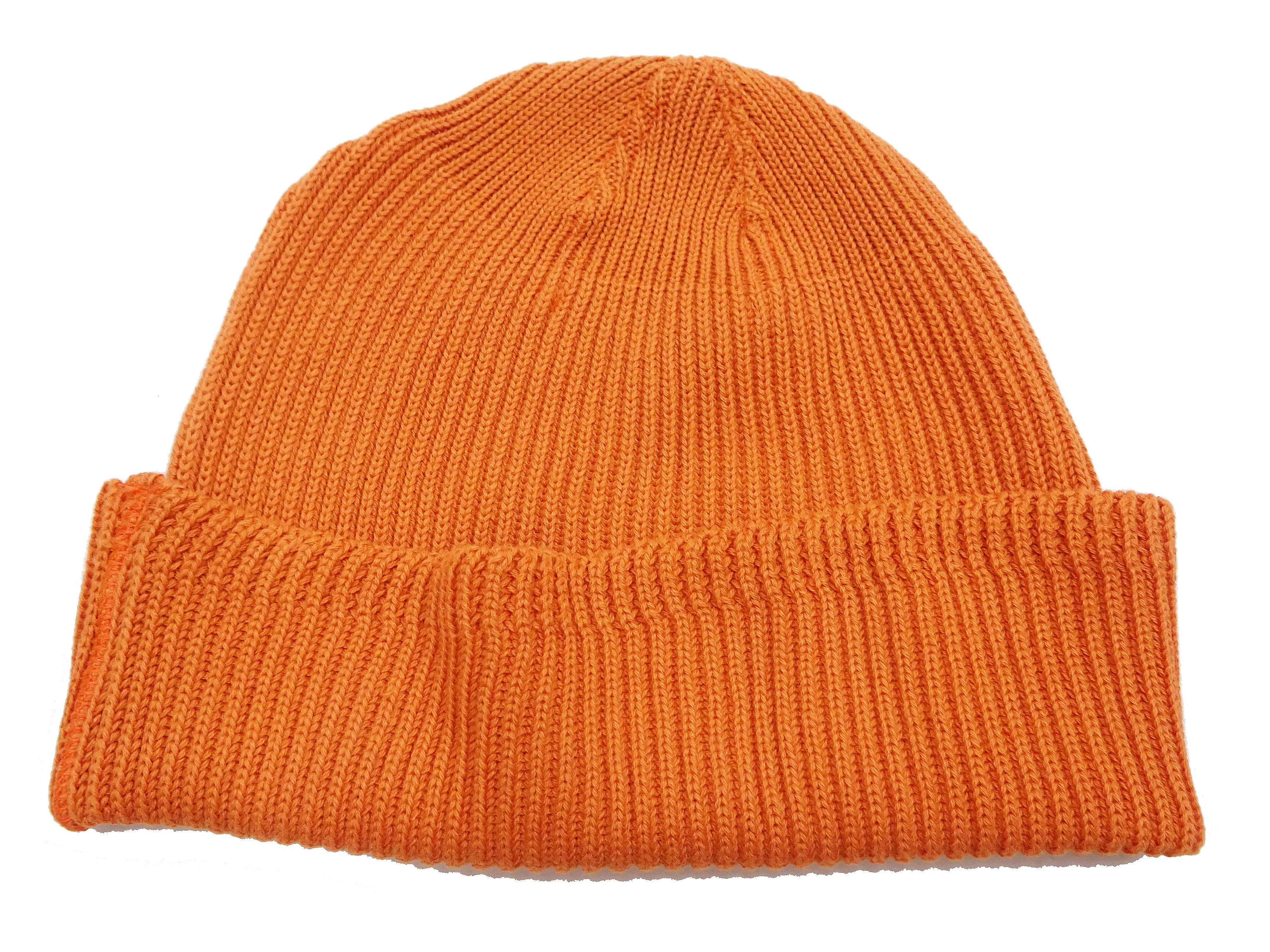 Buzz Rickson Watch Cap Men's Cotton Knit Hat WWII US Military Style Beanie BR02186 Orange