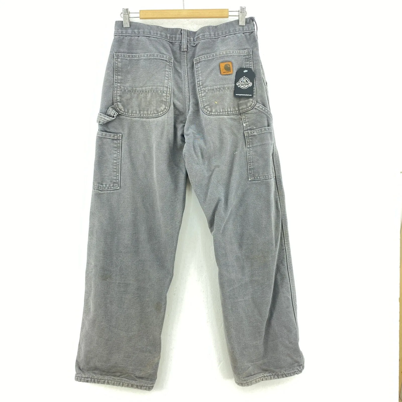 Carhartt Flannel Lined Gray Cargo Pants Size 31 x 30