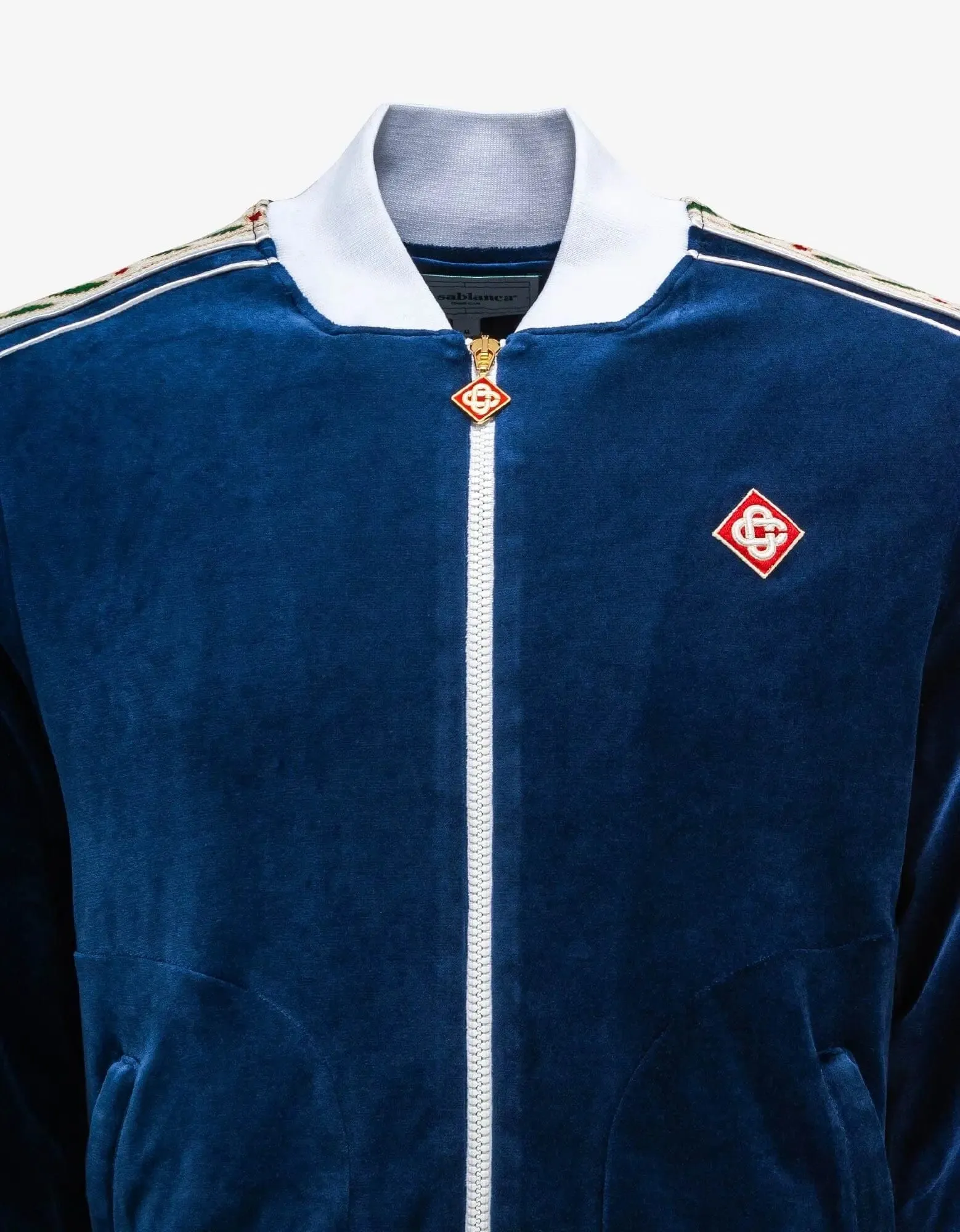 Casablanca Navy Blue Laurel Velour Track Top