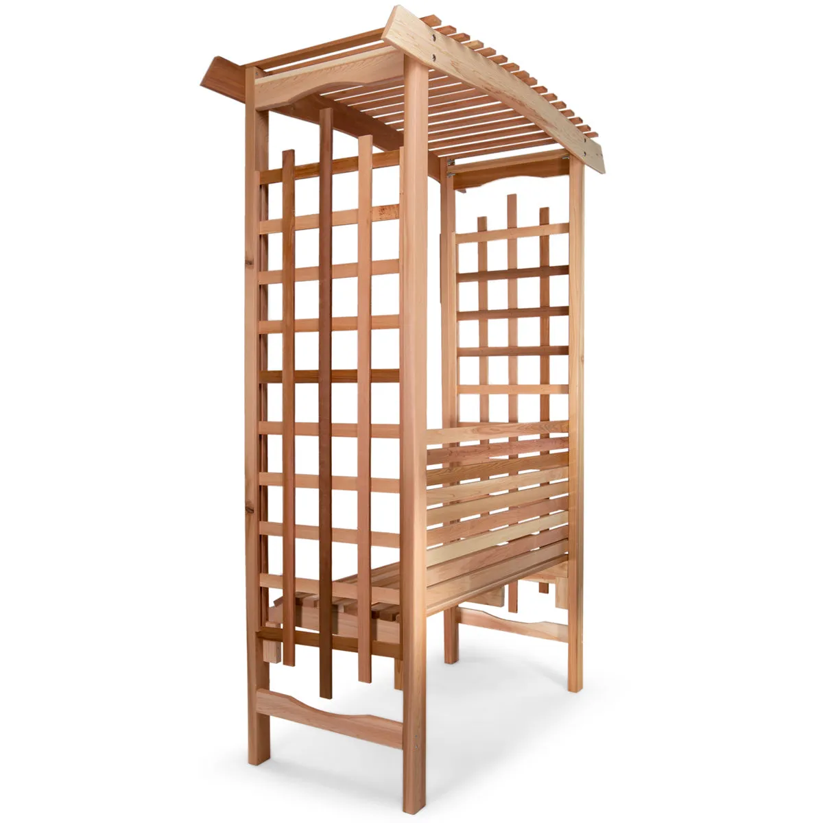 Cedar Garden Arbor - 80"H x 45"W - Handcrafted In Canada With Rot Resistant, Untreated, Western Red Cedar.