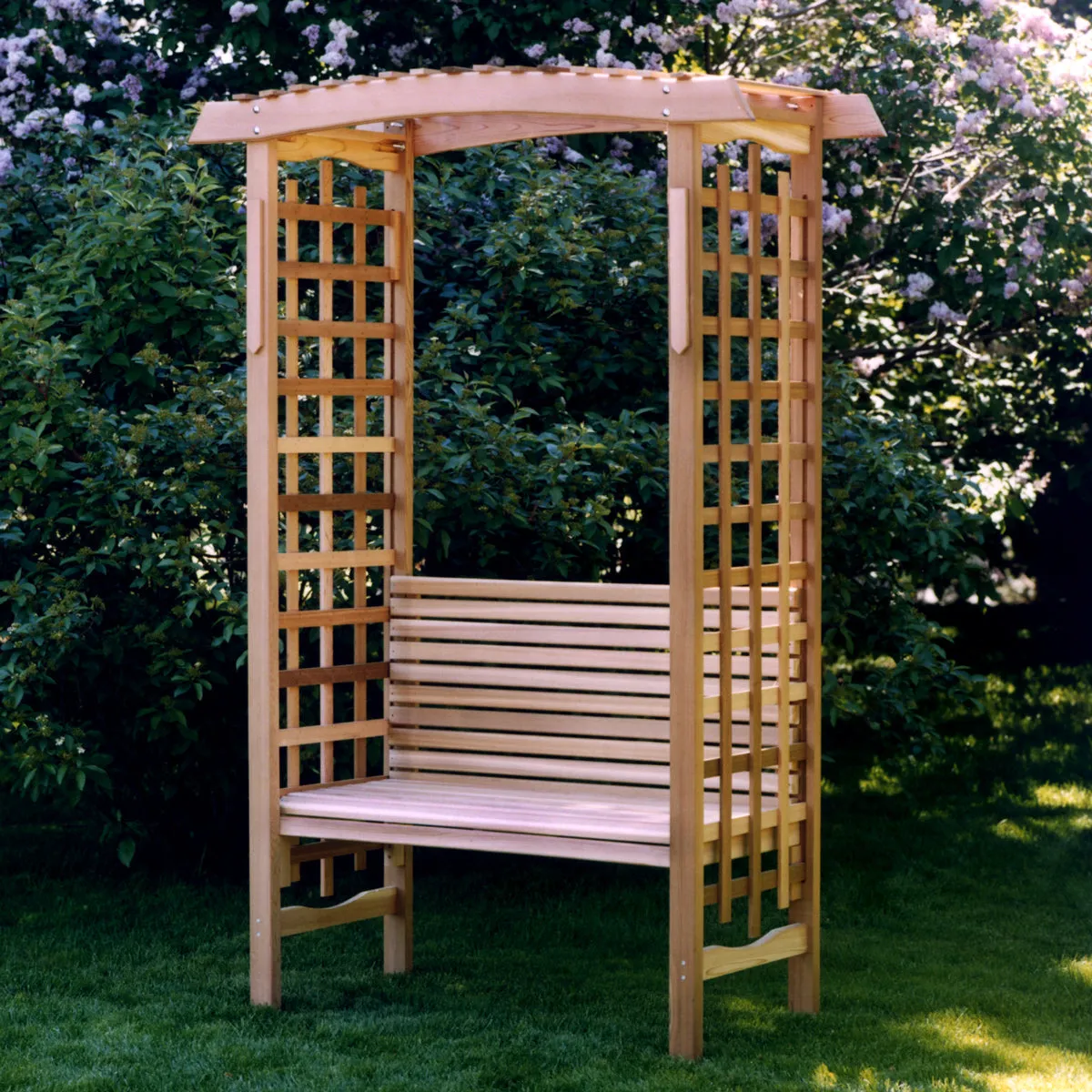 Cedar Garden Arbor - 80"H x 45"W - Handcrafted In Canada With Rot Resistant, Untreated, Western Red Cedar.