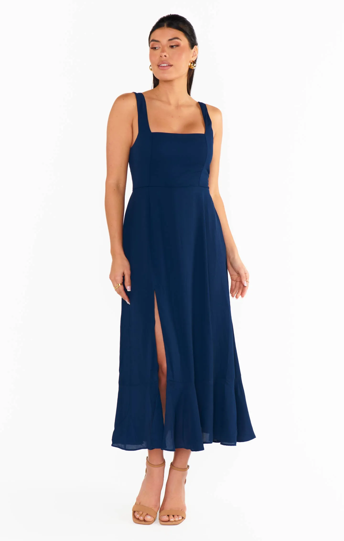 Claire Midi Dress ~ Rich Navy Crisp