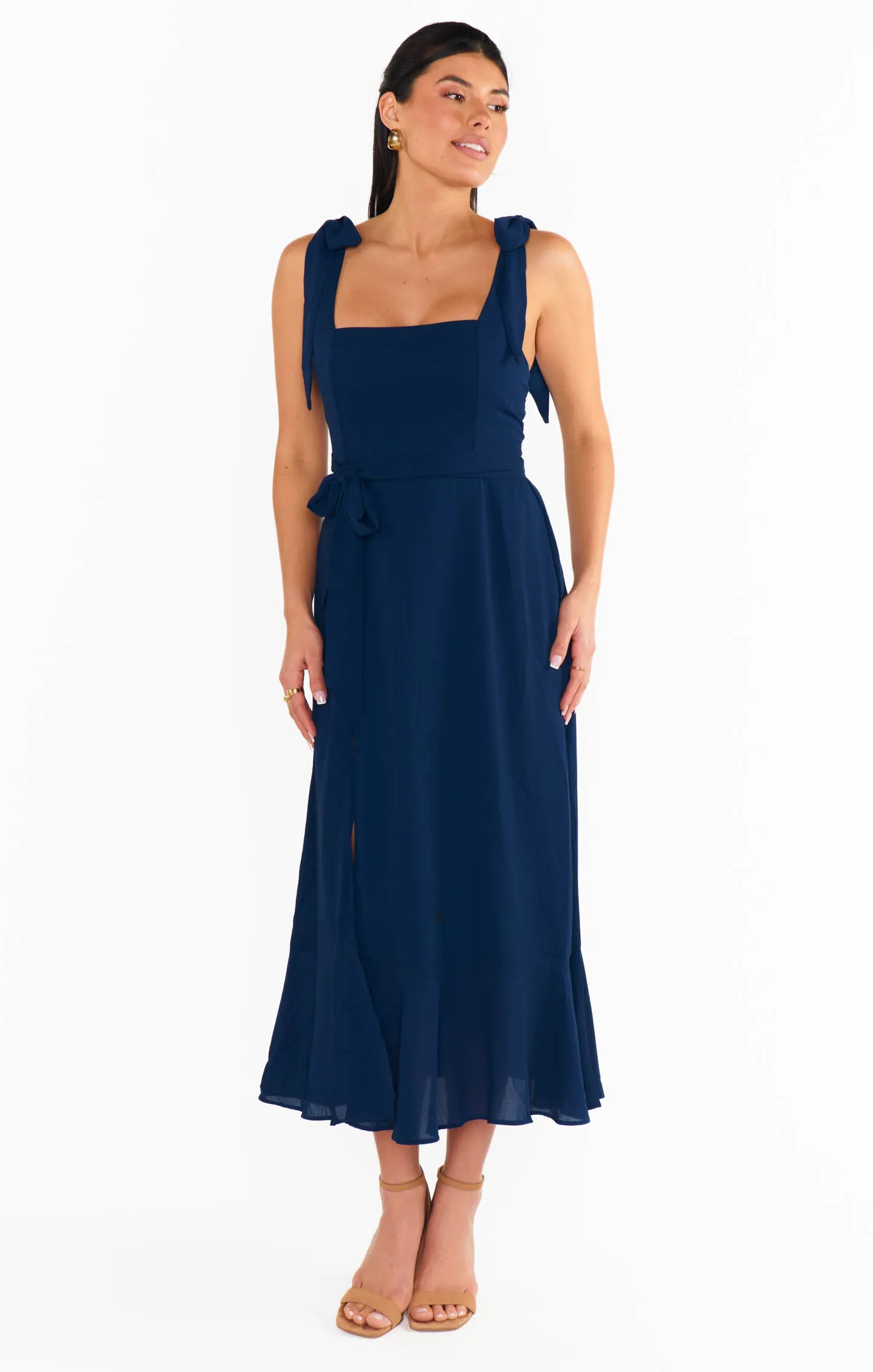 Claire Midi Dress ~ Rich Navy Crisp