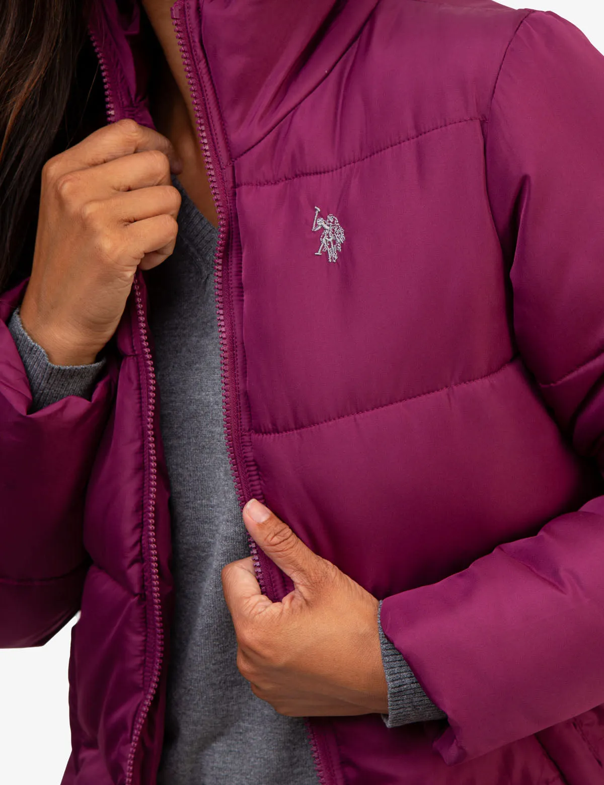 CLASSIC ZIP FRONT PUFFER JACKET