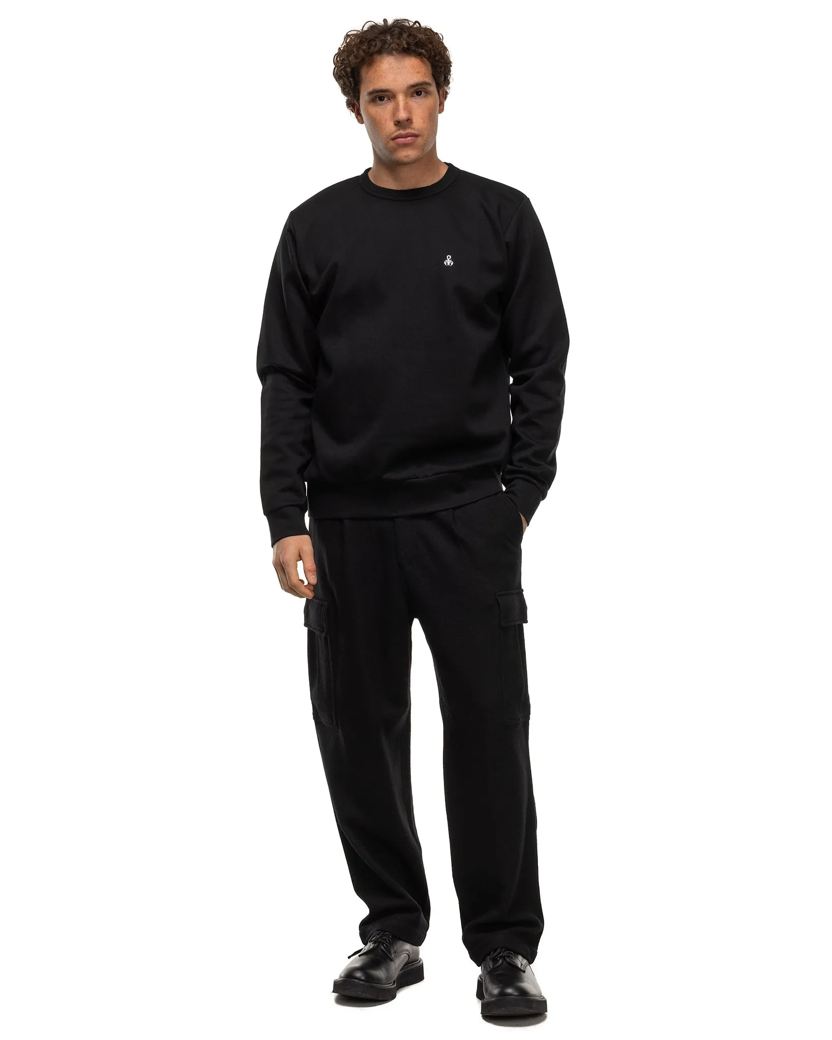 Compact Double Knit Crewneck Top Black