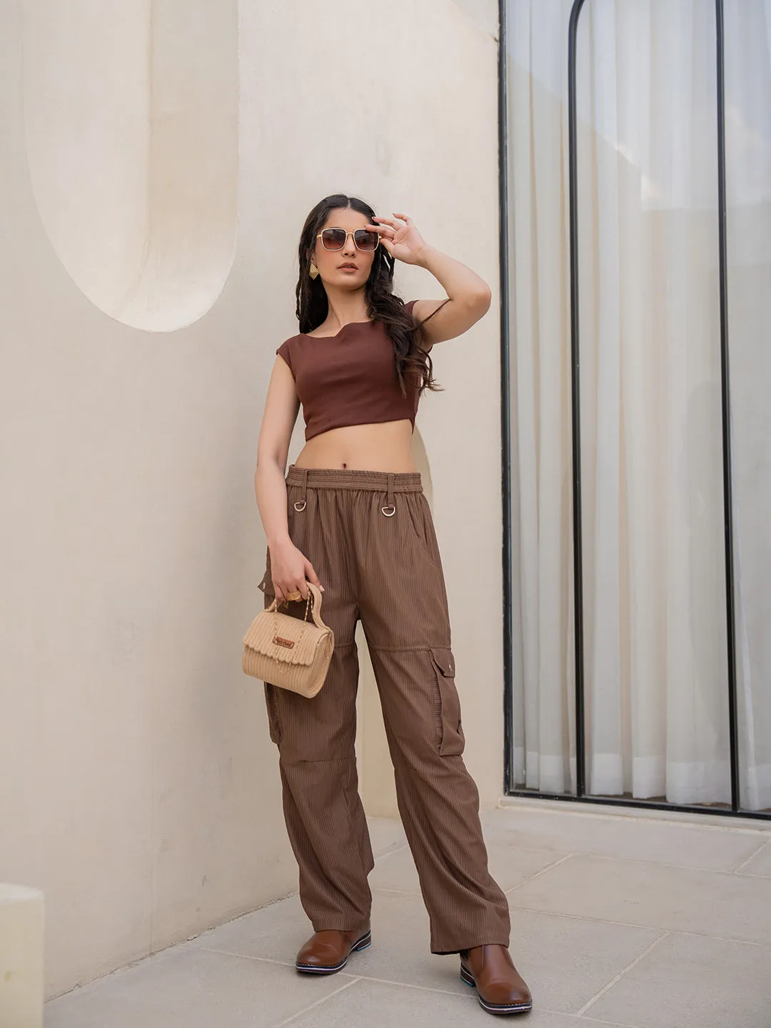 Corduroy Mocha Brown Cargo Pants