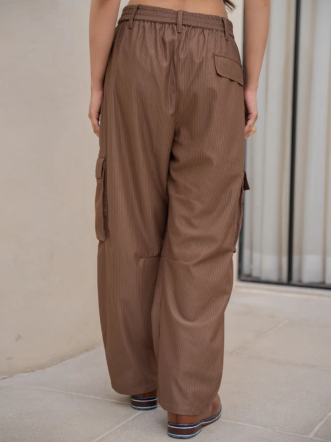 Corduroy Mocha Brown Cargo Pants