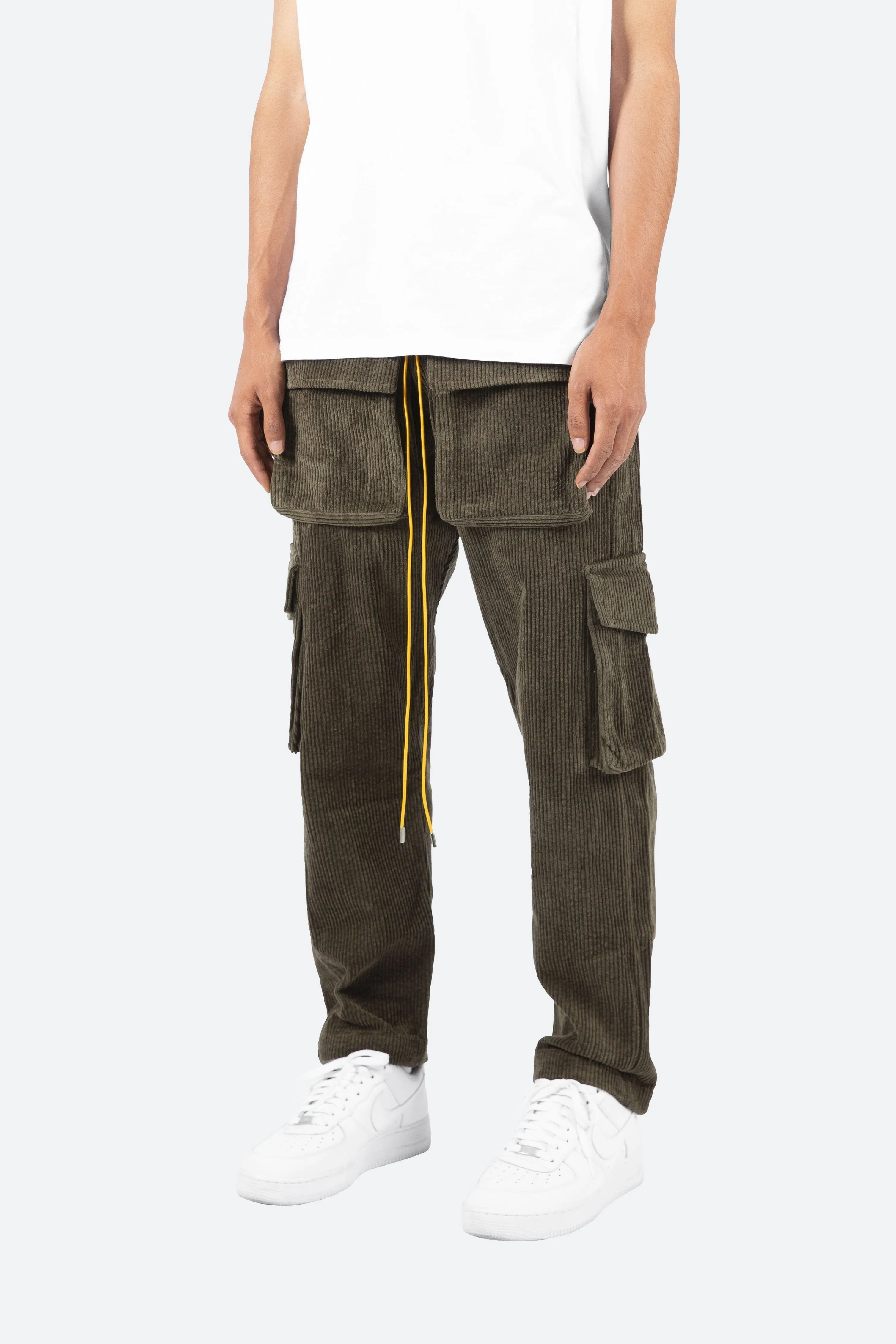 Corduroy Snap II Cargo Pants - Olive