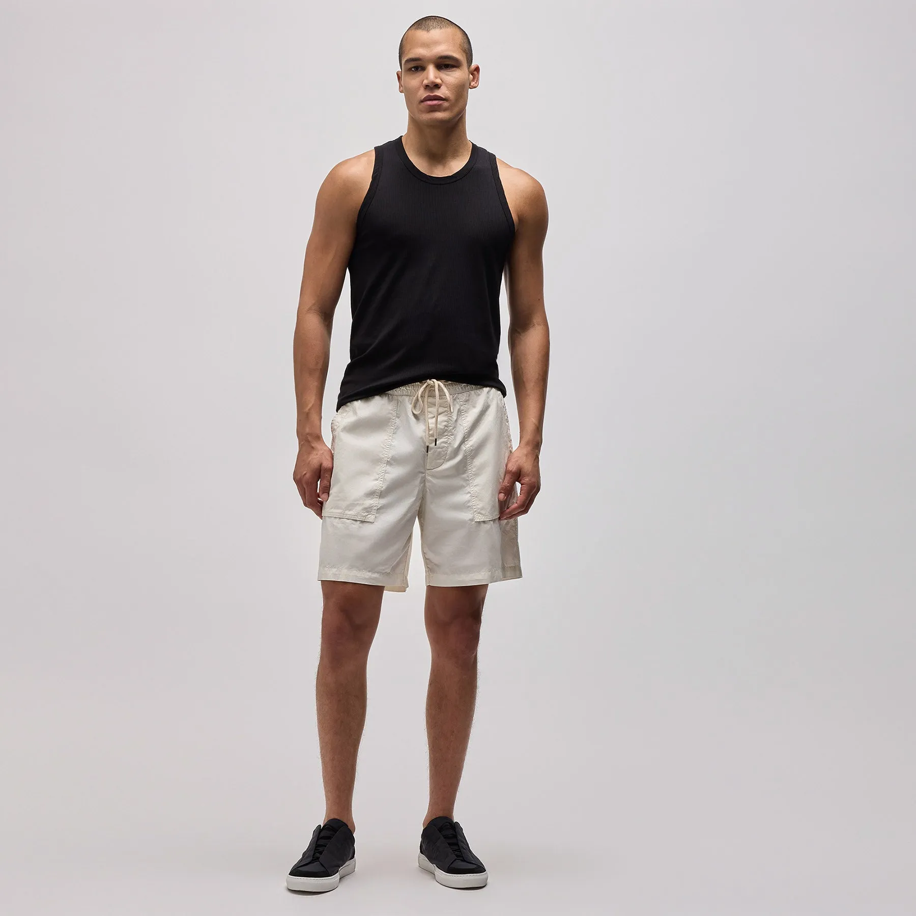 Cotton Poplin Cargo Short - Cotton Pigment