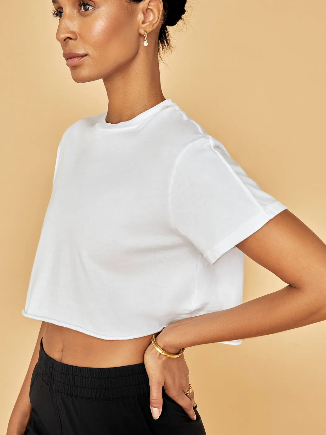 Courtney Crop Tee - White