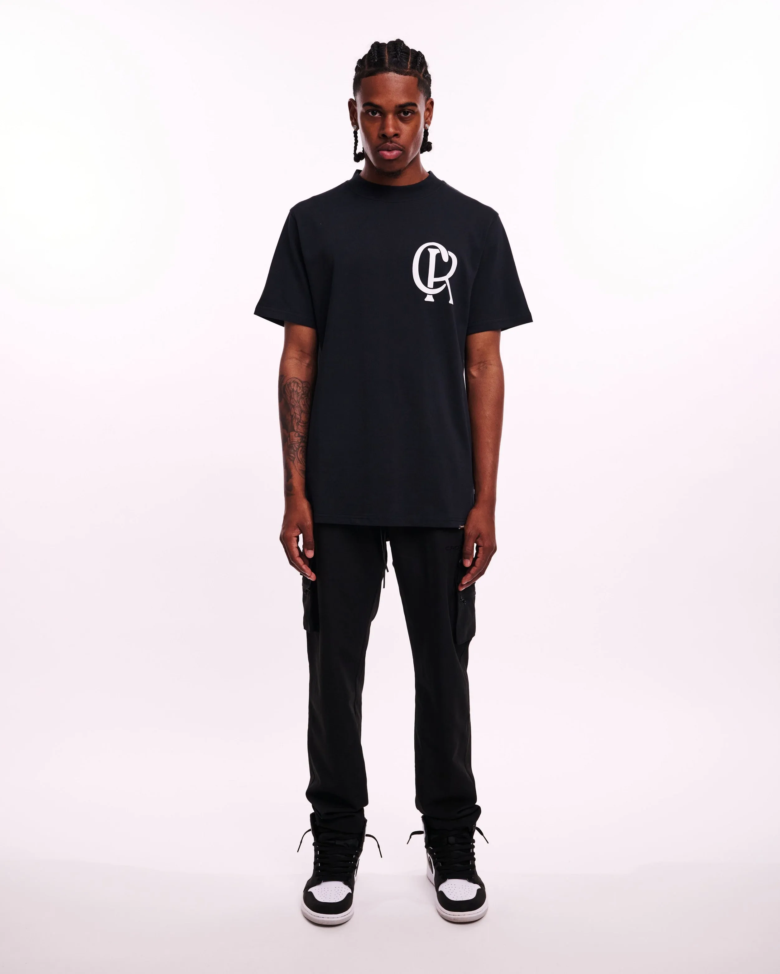 CROYEZ INITIAL T-SHIRT - BLACK/WHITE