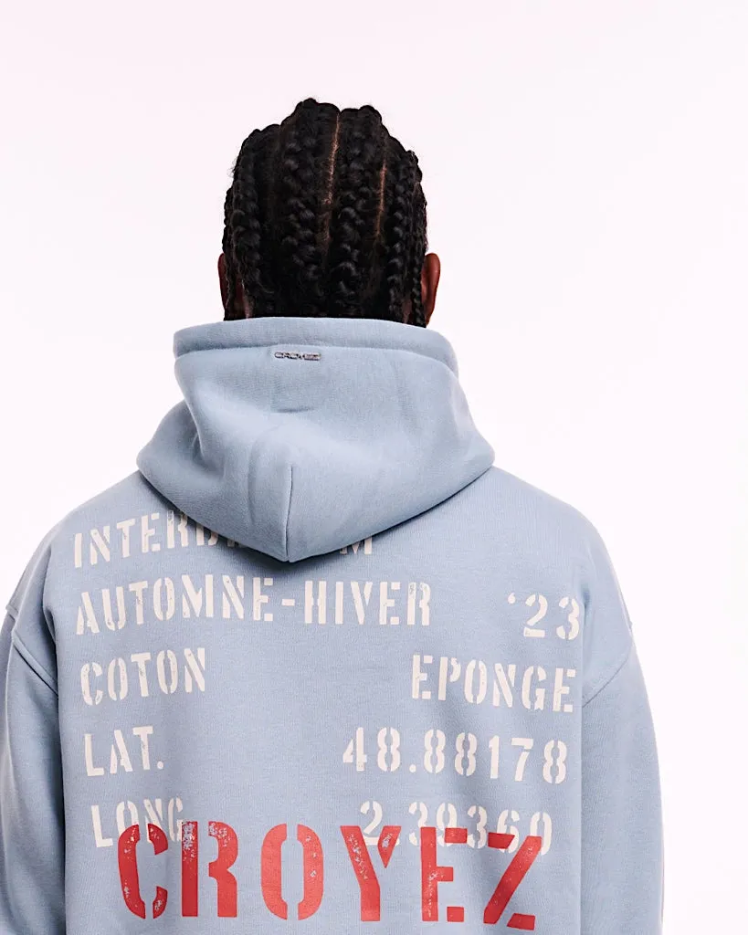 CROYEZ INTERBELLUM HOODIE - DUST BLUE/VINTAGE WHITE