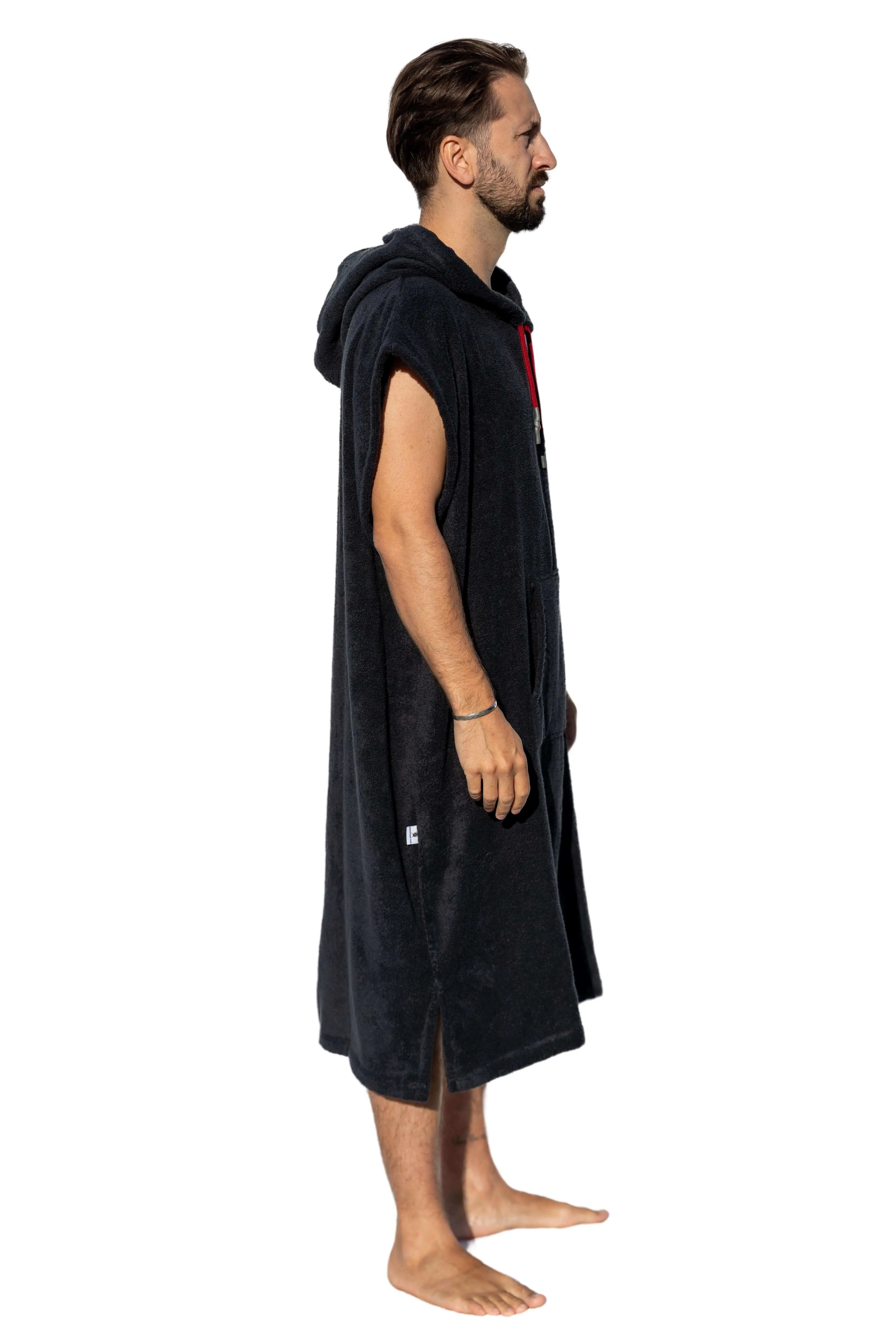 Dark Gray Surf Poncho - Large Size - Cotton - Sleeveless