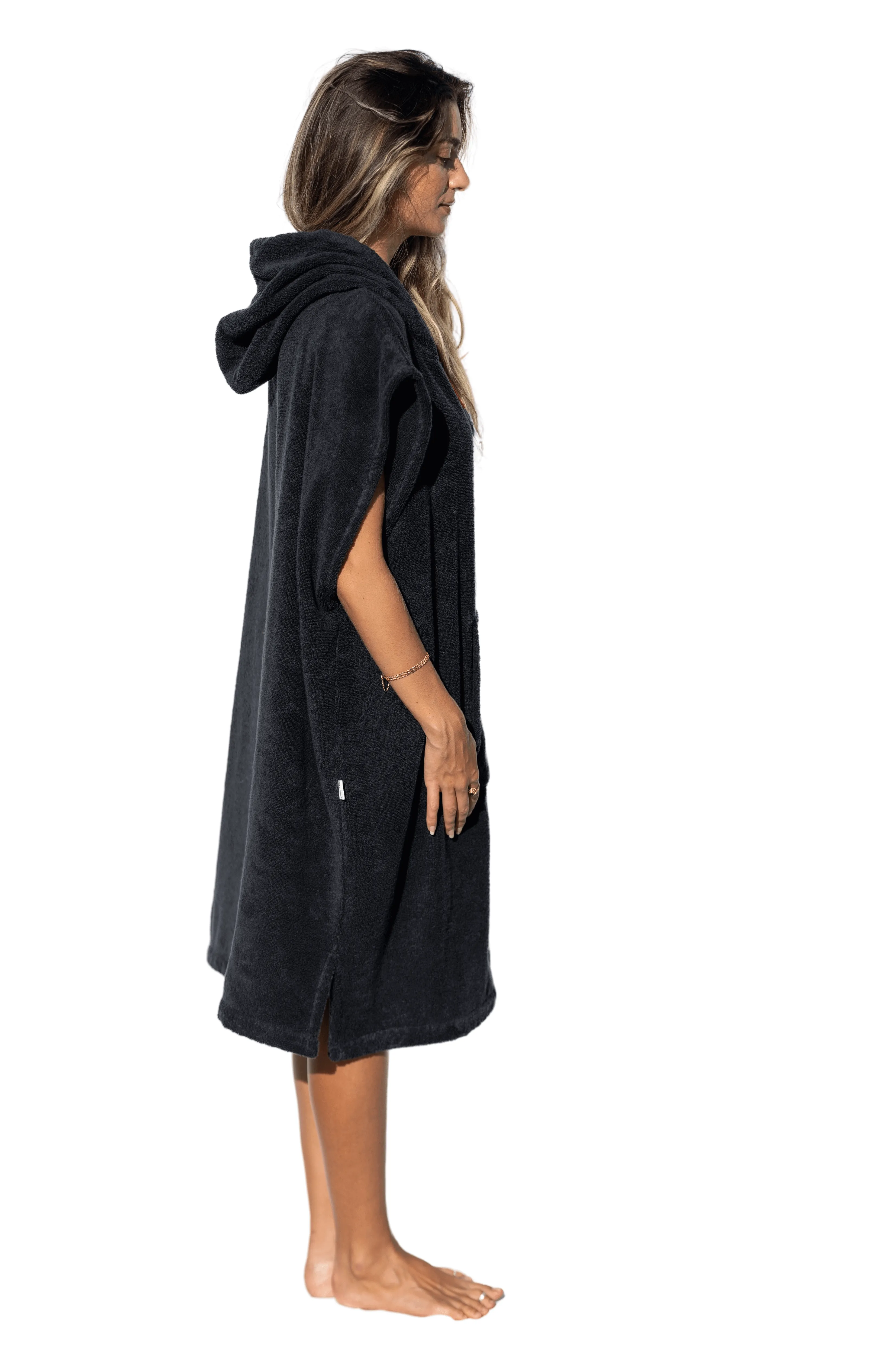 Dark Gray Surf Poncho - Medium Size - Cotton - sleeveless